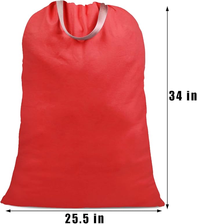 Cotton Canvas Laundry Bag with Handles & Drawstring Straps, Heavy Duty Extra - Image 4