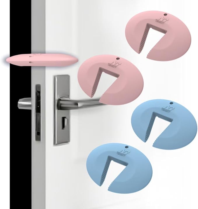 Door Pinch Guard and Door Slam Stopper, Durable Silicone Door Finger Pinch Guard by Neobay
