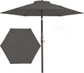 JEAREY 7.5FT Patio Umbrella Market Table Umbrella with 6 Sturdy Ribs, Push Button Tilt/Crank Outdoor Umbrella for Garden, Deck, Backyard, Pool and Beach,Gray by JEAREYOutdoorsCollection