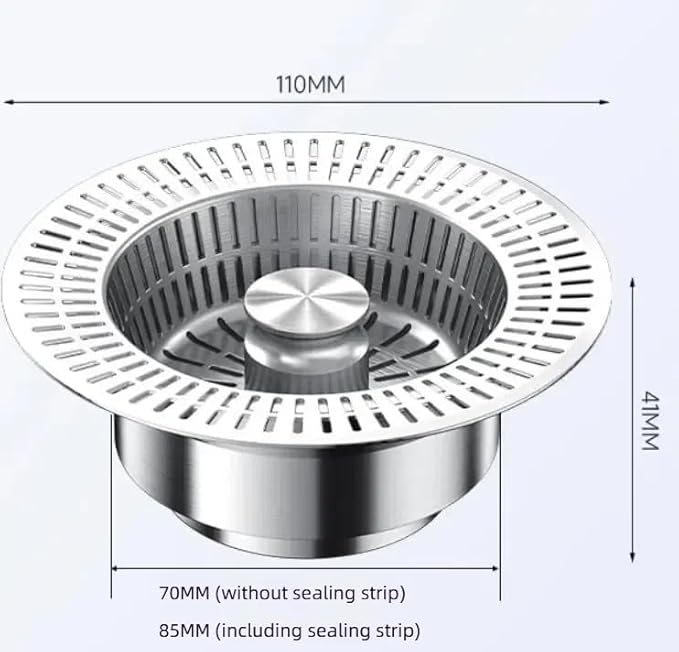 3 in 1 Kitchen Sink Drain Strainer, Universal Stainless Steel Kitchen Sink - Image 6
