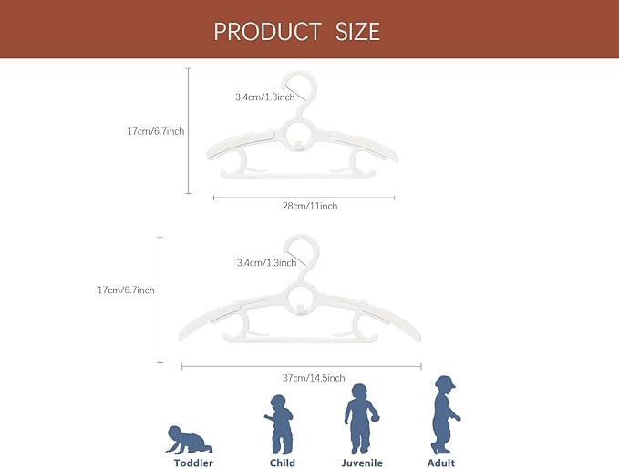 Baby Nursery Closet Hangers, Ultra Thin Non-Slip and Extendable Laundry Infant - Image 2