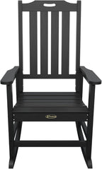 Oversized Rocking Chair Set of 2, Outdoor Rocking Chair for Adults, All Weather Resistant Porch Rocker for Lawn Garden, Black - Image 4