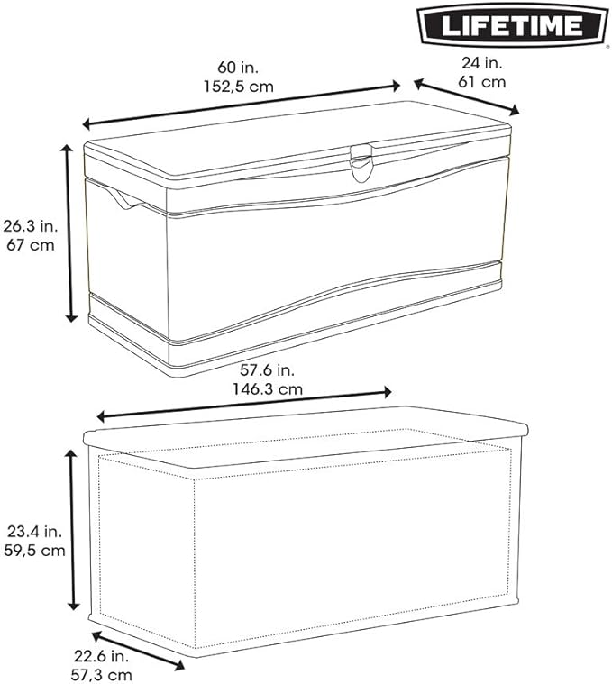 LIFETIME 60298 Heavy Duty Outdoor Storage Deck Box, 130 Gallon, Gray - Image 7