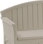 Suncast Outdoor Storage Bench - 50 Gallon Taupe Resin Outdoor Bench with Storage for Cushions, Tools & More. All-Weather Patio Deck Box with Seat for Porch, Pool, Yard, & Garden, Made in USA - Image 17