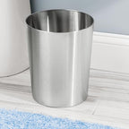 mDesign Round Metal Small 1.7 Gallon Recycle Trash Can Wastebasket, Garbage - Image 2