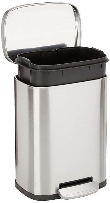 Amazon Basics Smudge Resistant Rectangular Trash Can by AmazonBasics