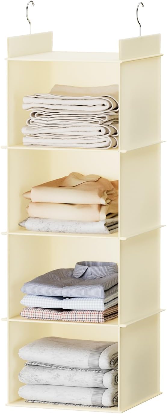 YOUDENOVA Hanging Closet Organizer, 4-Shelf Closet Hanging Shelves by YOUDENOVA