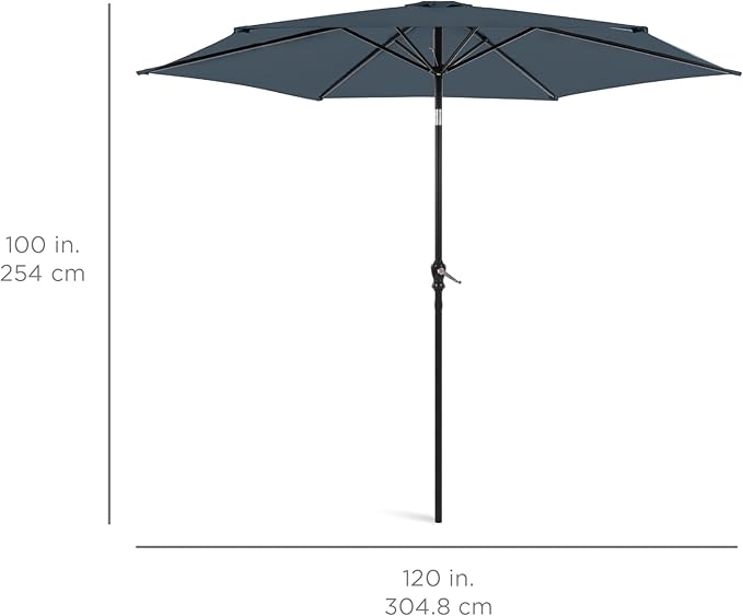 Best Choice Products 10ft Outdoor Table Compatible Steel Polyester Market Patio Umbrella w/Crank and Easy Push Button Tilt - Image 7