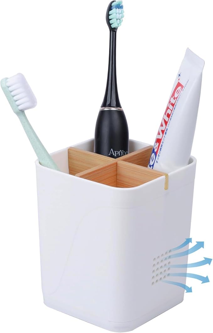 Toothbrush Holders Drainage for Bathrooms, 4 Slots Tooth Brushing Holder by Heagoale