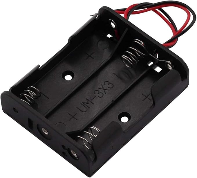 6 Pieces 3 Slots x 1.5V AA Battery Case Holder Battery Spring Clip Storage Box by Onwon
