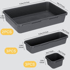 8PCS Plastic Interlocking Drawer Organizer, 3 Sizes Versatile Desk Drawer - Image 2