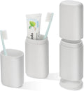 Travel Toothbrush and Toothpaste Case, 2 in 1 Gray Toothbrush Holder and Rinse by BOOCHCOM