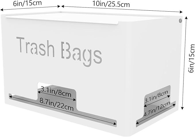 Large Trash Bag Holder Dispenser, Metal Garbage Bag Dispenser Roll Holder - Image 2