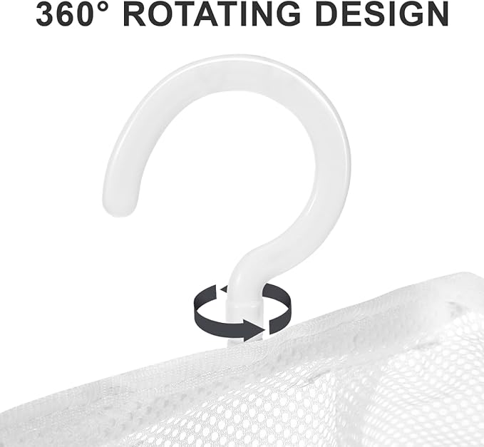 Mesh Storage Hanging Bag with Swiveling Hook - Image 3