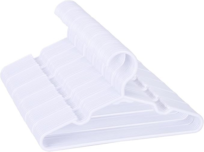 100 Pack White Kids Hangers 11.6 Inch by Mosearon