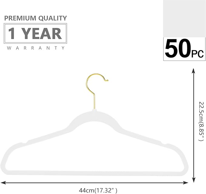 MIZGI Premium Velvet Hangers Pack 50 Pcs Heavyduty - Image 2