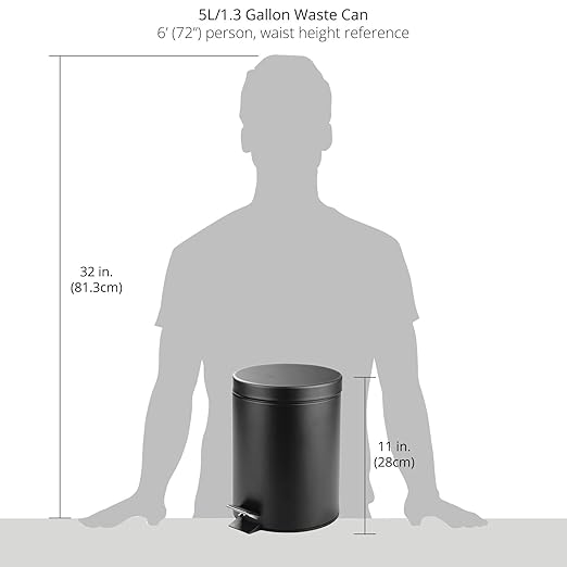 mDesign Pedal Bin — Metal Waste Bin - Image 5