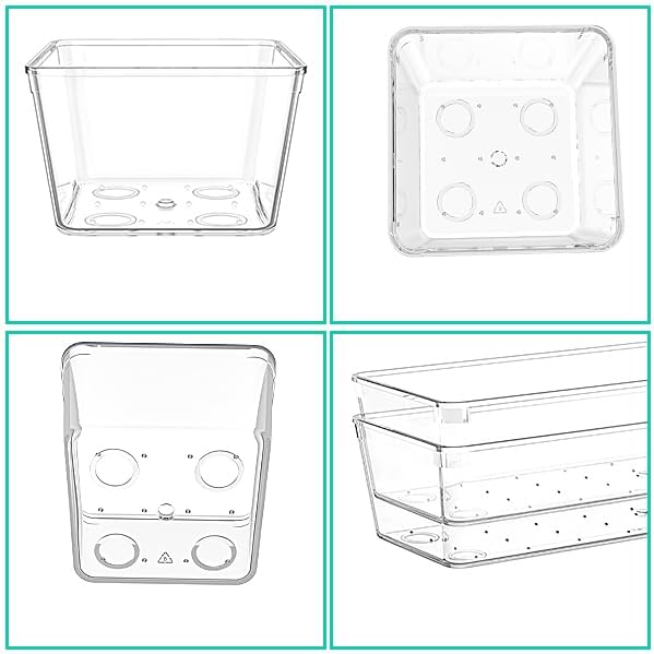 Clear Plastic Drawer Organizers Set of 45 Vanity Organizers Stackable Storage - Image 7