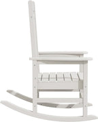 KINGYES HDPE Rocking Chairs Outdoor, Patio Rocking Chairs with 330lbs Support, Smooth Porch Rocker for Deck Lawn Yard, White - Image 10