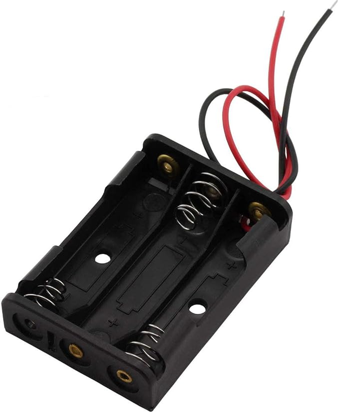 6 Pieces 3 Slots x 1.5V AAA Battery Case Holder Battery Spring Clip Storage Box by Onwon