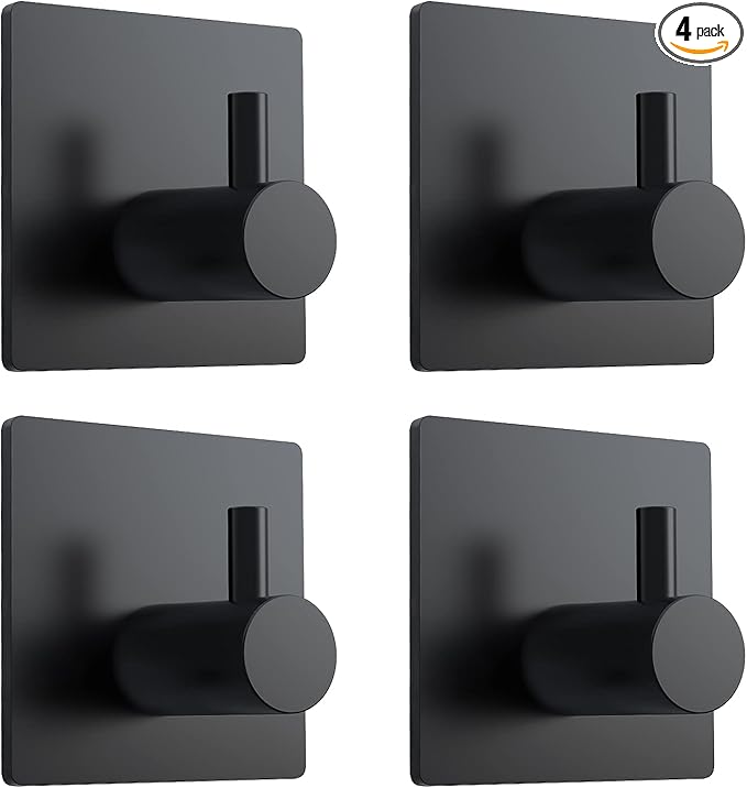 VIS'V Adhesive Towel Hooks, Waterproof Shower Wall Stick on Hooks, 2 Extra by VISV