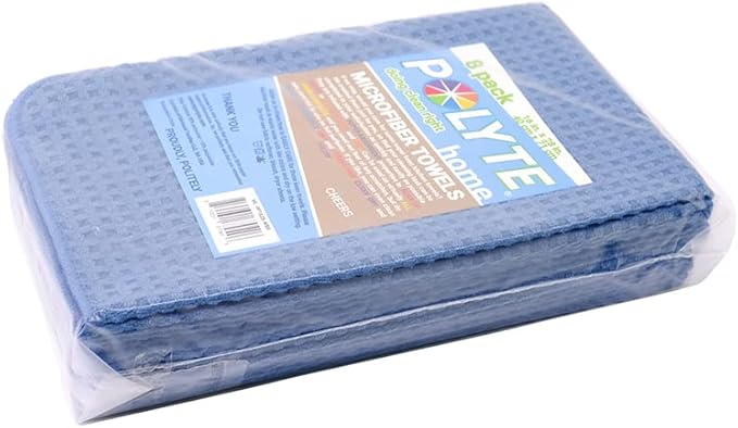 POLYTE Ultra Premium Microfiber Kitchen Dish Hand Towel Waffle Weave, 8 Pack - Image 5