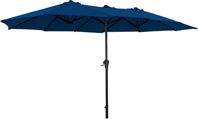 SUPERJARE 13FT Outdoor Umbrella for Patio, Double sided Pool Umbrellas with Fade Resistant Canopy, Large Table Umbrella for Deck, Market, Backyard - Navy Blue by SUPERJARE