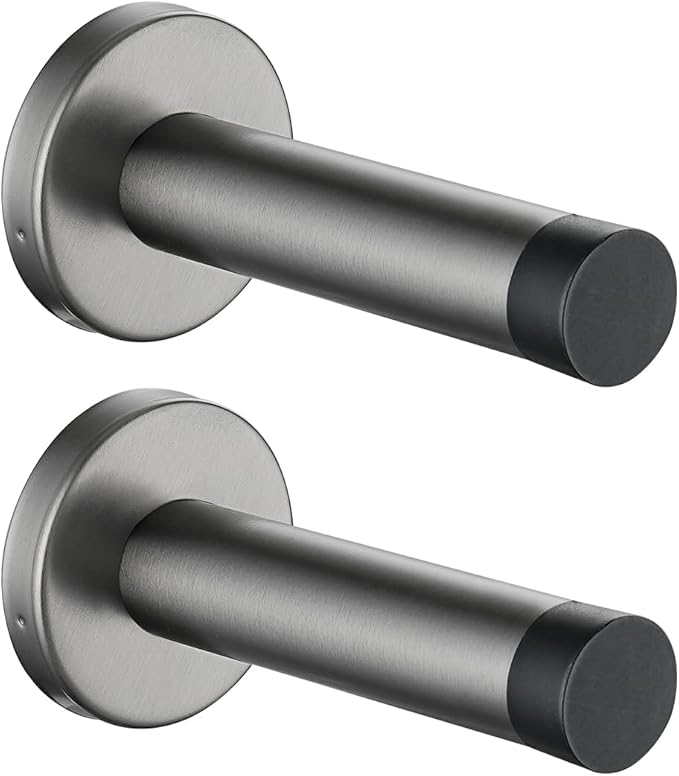 JQK Door Stopper, 304 Stainless Steel Thicken 1mm Sound Dampening Door Stop by Homeimprovement