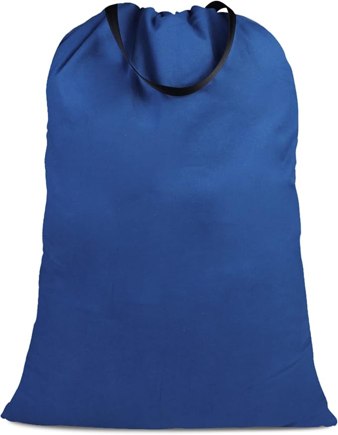 Cotton Canvas Laundry Bag with Handles & Drawstring Straps, Heavy Duty Extra by SANFERGE