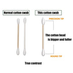 Thick Cotton Swabs, XL Size Natural Bamboo Cotton Buds, Precision & Round Tip - Image 2