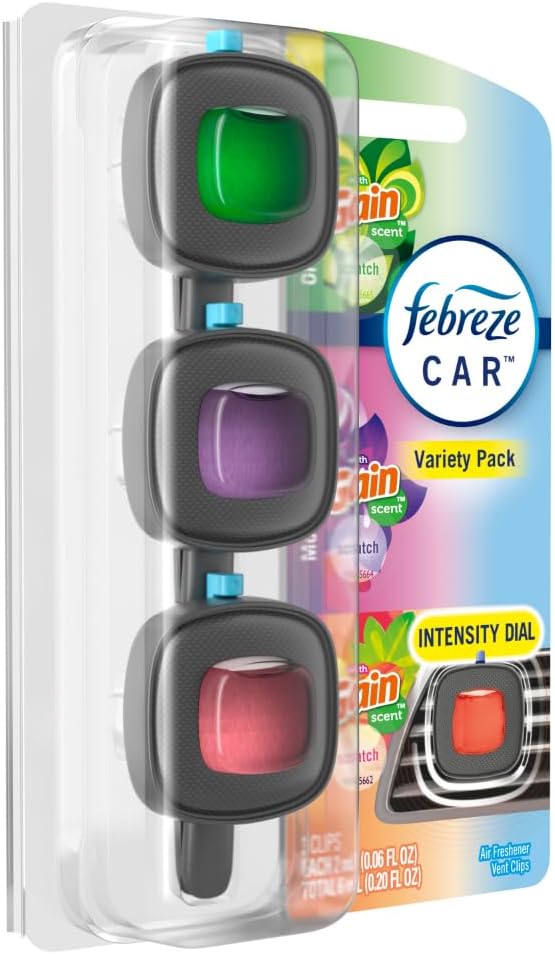Febreze Car Air Freshener, Odor-Fighting Automotive Vent Clip, Mixed Gain Scent - Image 10