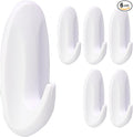 6 Pack Medium Utility Hooks, Holds up to 2.5 lb, Damage Free Hanging Hooks by Qjaiune