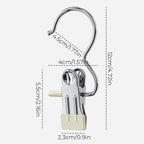 Space-Saving Clothespin Hat Pants Storage Hanging Travel Hook, Stainless Steel - Image 2