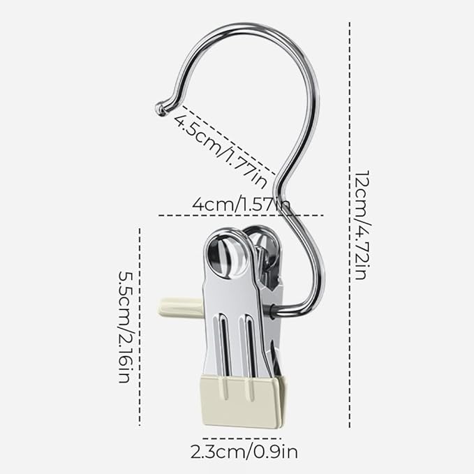 Space-Saving Clothespin Hat Pants Storage Hanging Travel Hook, Stainless Steel - Image 2