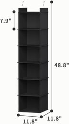 YOUDENOVA Hanging Closet Organizer, 6-Shelf Closet Hanging Storage Shelves - Image 3