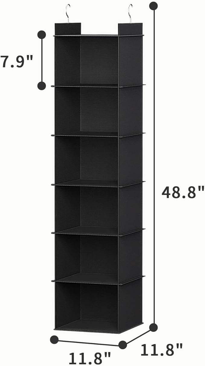 YOUDENOVA Hanging Closet Organizer, 6-Shelf Closet Hanging Storage Shelves - Image 3