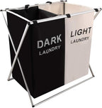 Nicesail Laundry Basket 2 Section Hamper Washing Storage Basket Bag, Folding by Nicesail