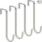 FYY Over The Door Hooks, 4 Pack Upgraded Long Door Hangers Hooks by FYY