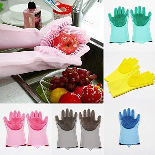 Silicone Dishwashing Gloves, Pet Grooming Rubber Scrubbing - Image 4