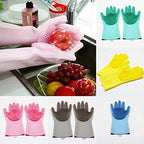Silicone Dishwashing Gloves, Pet Grooming Rubber Scrubbing - Image 4