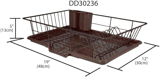 Sweet Home Collection Metal Dish Rack Drainer 3 Piece Set - Image 4