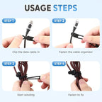 Silicone Cable Organizer Management, Reusable Cable Ties, Cord Holder Charger - Image 5