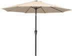 MEWAY 9ft Patio Umbrella Outdoor Table Umbrellas with Push Button Tilt and Crank, Market Umbrella 8 Sturdy Ribs for Deck, Garden, Pool and Backyard, Cream Beige by MEWAY