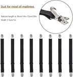 8Pcs Adjustable Bed Sheet Straps Clips, Elastic Mattress Sheet Fasteners Holder - Image 4