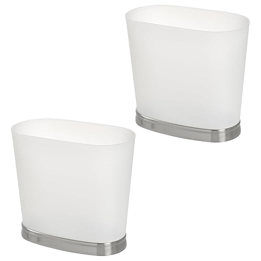 iDesign Slim Bathroom Trash Can, Small Plastic Garbage Can - Image 8
