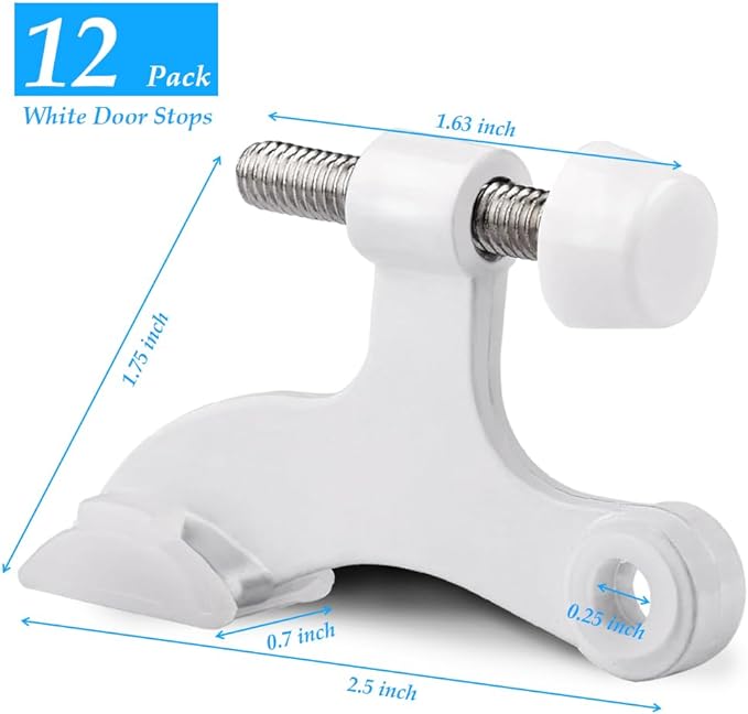 OBTANIM 12 Pack Hinge Pin Door Stopper Heavy Duty Metal Adjustable Door Stops - Image 2