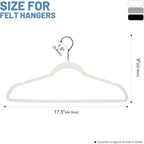 HOUSE DAY White Velvet Hangers 60 Pack, Non Slip Felt Hanger, Slim Velvet - Image 8