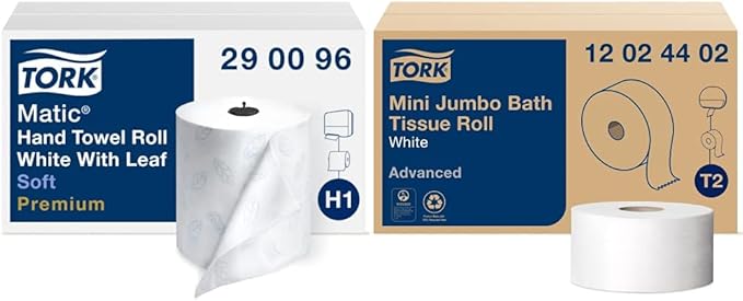 Tork Matic Soft Hand Towel Roll, Quick-Absorbing, Long-Lasting, Thick 2-Ply by Tork