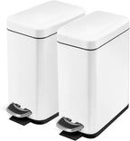Home Zone Living 2-Pack 1.3 Gallon Small White Bathroom Trash Can by HomeZoneLiving