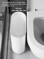 IEEK Small Waste Basket Slim Trash Can 3.2 Gallon/12L Clear and White Garbage - Image 5